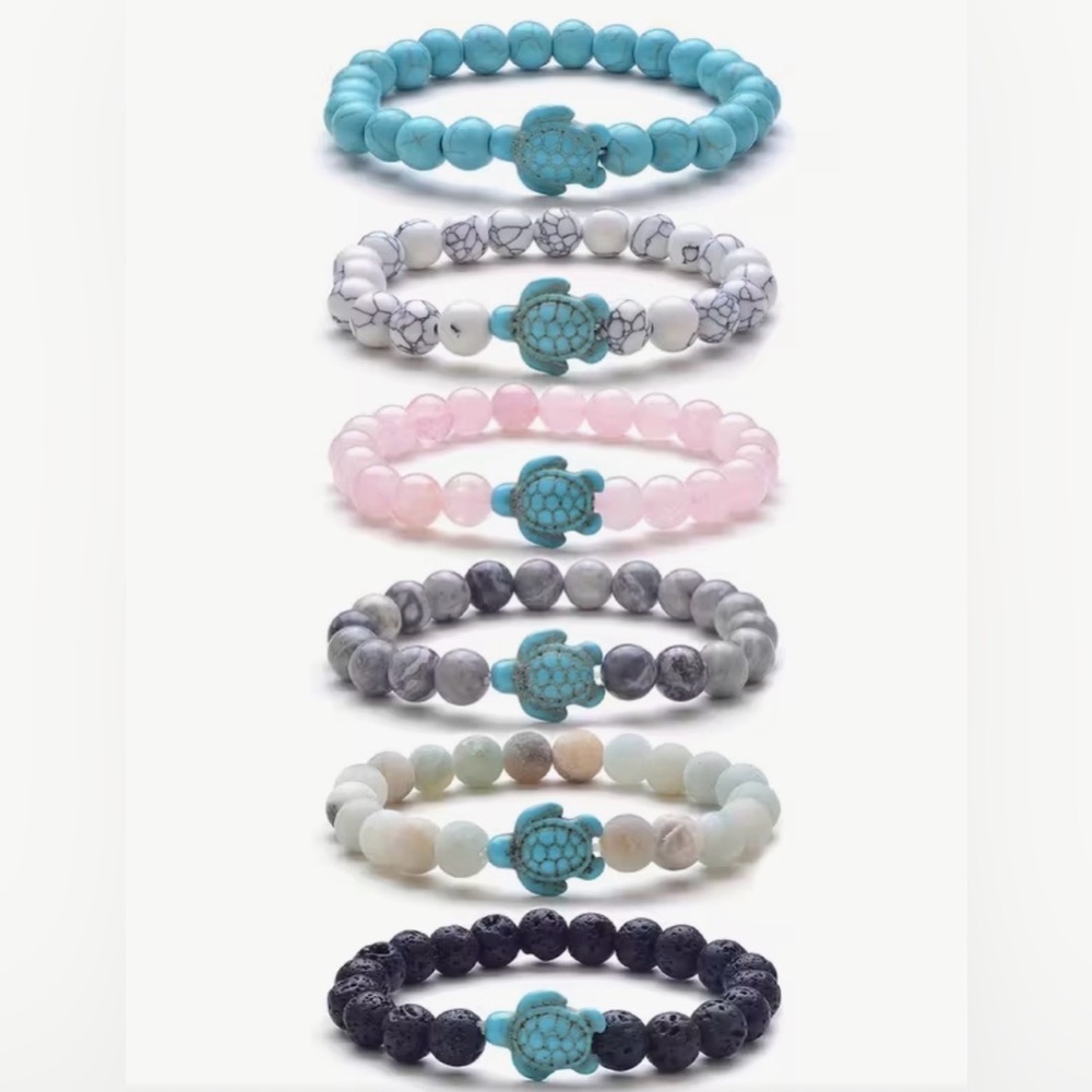1 Turquoise and White Beaded Turtle Bracelets Coice of 1. New